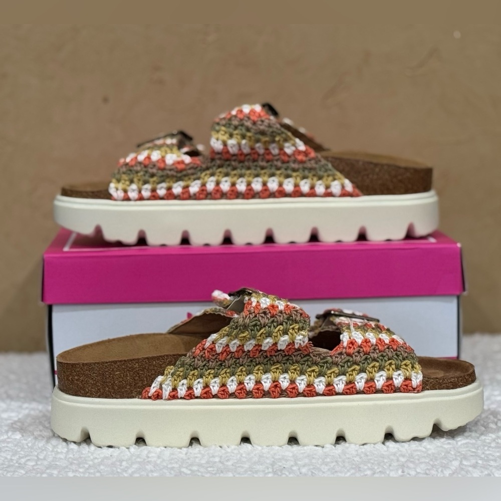 Corkys Multicolor Crochet Double-Buckle Slide Sandals - Picture 2 of 7